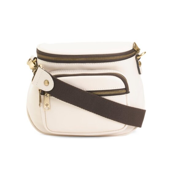PATRICIA NASH latte Leather Argentiera Camera Crossbody Bag